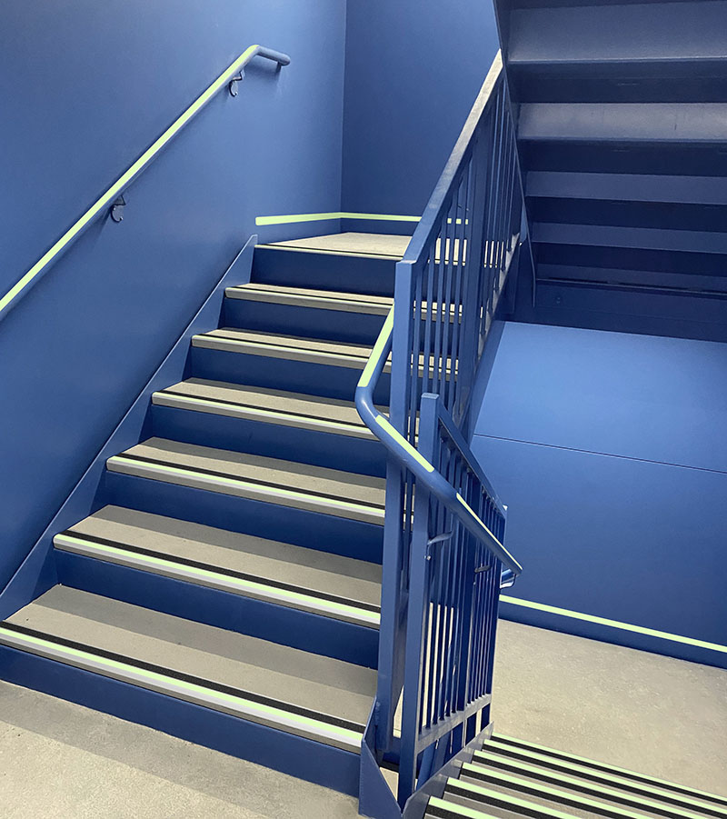 Precast Concrete Stair Treads Installed on a Metal Stair
