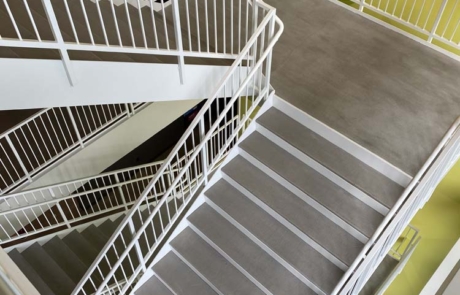 Architectural precast concrete stair treads.